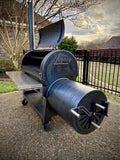 Legacy BBQ Pits 94-gallon custom offset smoker in heavy 1/4-inch steel, hand-built in Brandon, MS